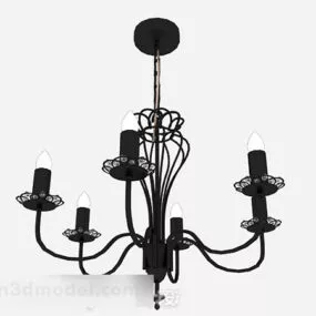 Modern Black Candlestick Chandeliers 3d model