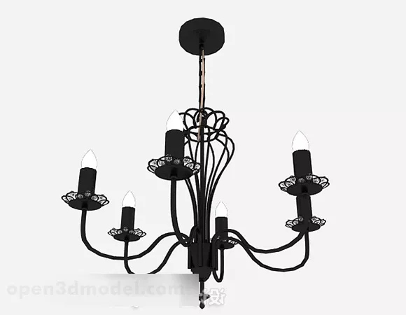 Modern Black Candlestick Chandeliers 3d model Modern Black Candlestick Chandeliers 3d model