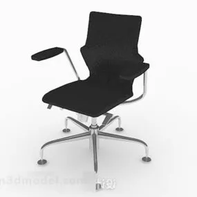 Modern Black Chair On Casters 3d model