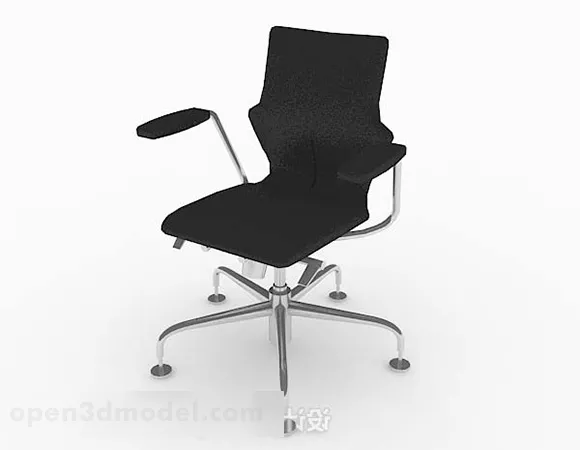 Modern Black Chair On Casters 3d model Modern Black Chair On Casters 3d model