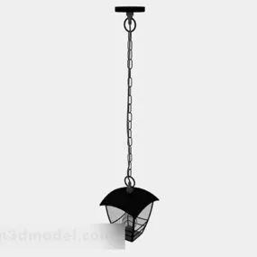 Modern Black Outdoor Chandelier 3d model
