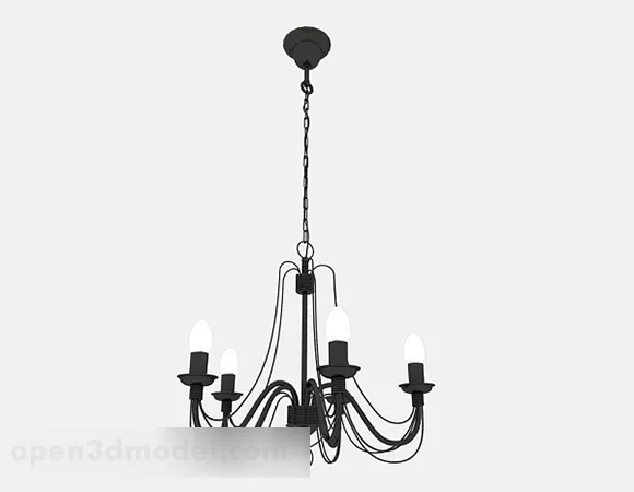 Modern Black Metal Candlestick Chandeliers 3d model Modern Black Metal Candlestick Chandeliers 3d model