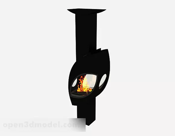Elegant Classic Marble Fireplace 3d model