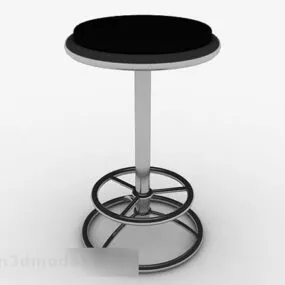 Modern Black Round Bar Chair 3d model