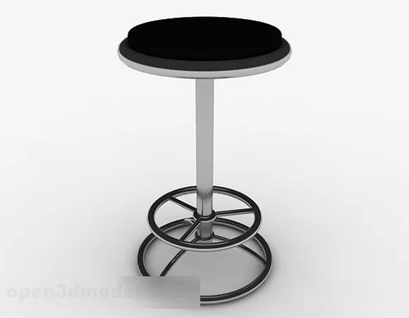Modern Black Round Bar Chair 3d model Modern Black Round Bar Chair 3d model