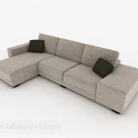 Modern Brown Minimalist Multiseater Sofa 3d model