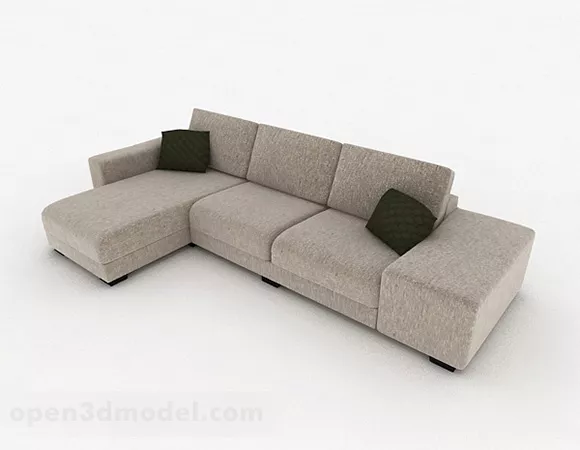 Modern Brown Minimalist Multiseater Sofa 3d model Modern Brown Minimalist Multiseater Sofa 3d model
