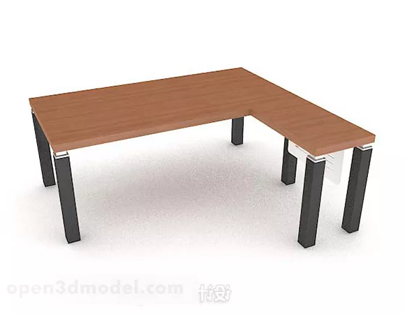 Modern Brown Simple Wooden Desk 3d model Modern Brown Simple Wooden Desk 3d model