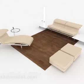 Modern Light Brown Combination Sofa 3d model
