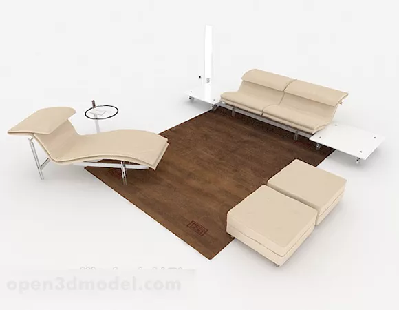 Modern Light Brown Combination Sofa 3d model Modern Light Brown Combination Sofa 3d model