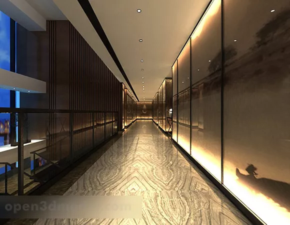 Scifi Spaceship Corridor 3d model