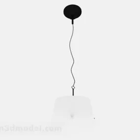 Modern Cylindrical Single White Chandelier 3d model