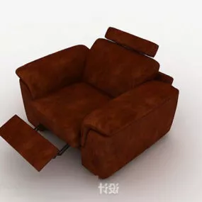 Modern Dark Brown Single Sofa 3d model