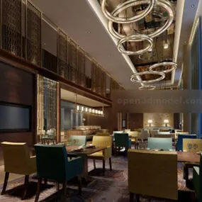 Modern Dining Space Interior V1 3d model