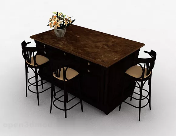 Modern Dining Table Combination Furniture 3d model Modern Dining Table Combination Furniture 3d model