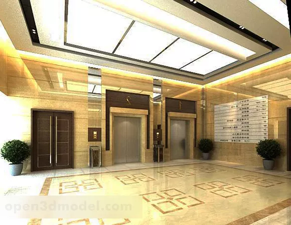 Modern Elevator Corridor Interior V1 3d model Modern Elevator Corridor Interior V1 3d model