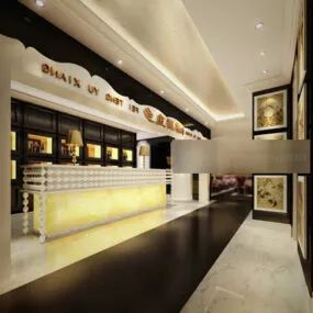 Modern Fashion Bar Counter Interior 3d model