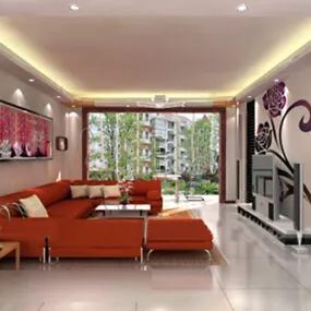 Modern Fashion Living Room Furniture Interior 3d model