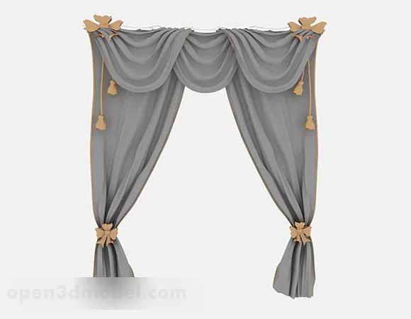 Modern Gray Home Curtains 3d model Modern Gray Home Curtains 3d model