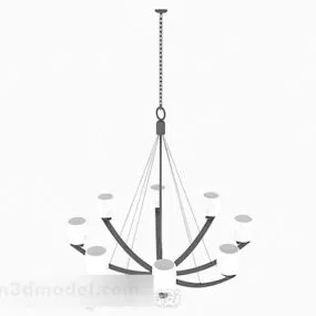 Modern Gray Metal Chandelier 3d model