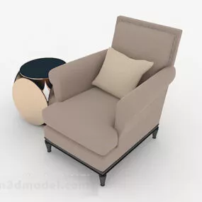 Modern Gray Minimalist Single Sofa 3d model