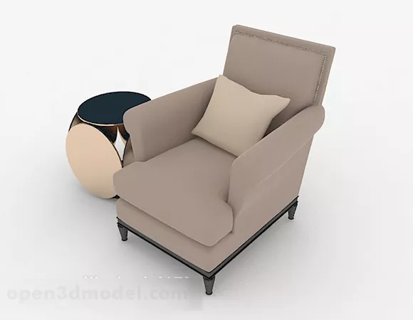 Modern Gray Minimalist Single Sofa 3d model Modern Gray Minimalist Single Sofa 3d model