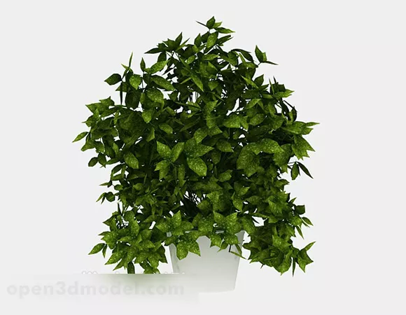 Modern Green Indoor Potted Plant 3d model Modern Green Indoor Potted Plant 3d model