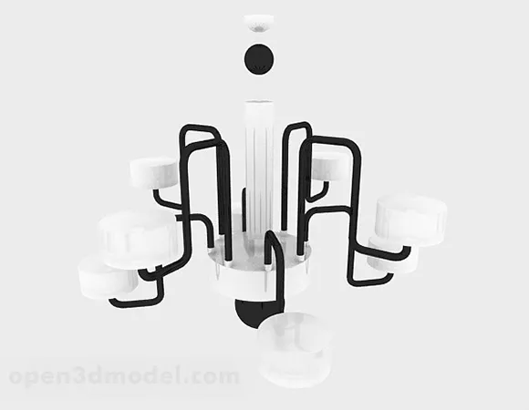 Modern Home Black And White Chandeliers 3d model Modern Home Black And White Chandeliers 3d model