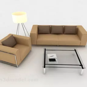 Modern Home Brown Sofa 3d model