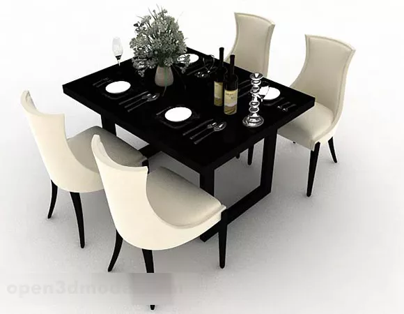 Home Dining Table And Chair 3d model Home Dining Table And Chair 3d model