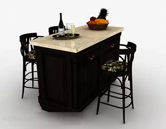 Modern Home Dining Table And Chair V1 3d model Modern Home Dining Table And Chair V1 3d model