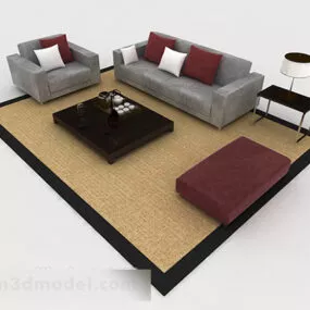 Modern Home Gray Sofa 3d model