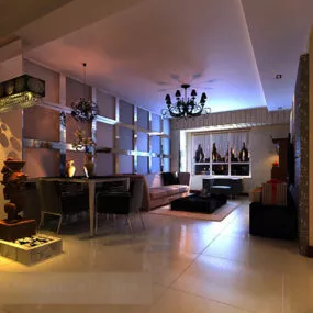 Modern Home Living Room Interior V1 3d model