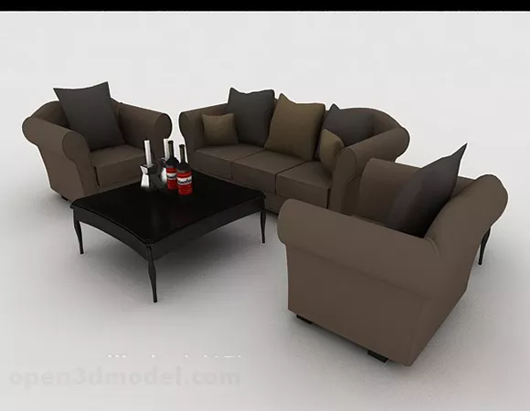 Modern Home Simple Dark Gray Sofa 3d model Modern Home Simple Dark Gray Sofa 3d model