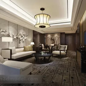Modern Home Simple Living Room Interior 3d model