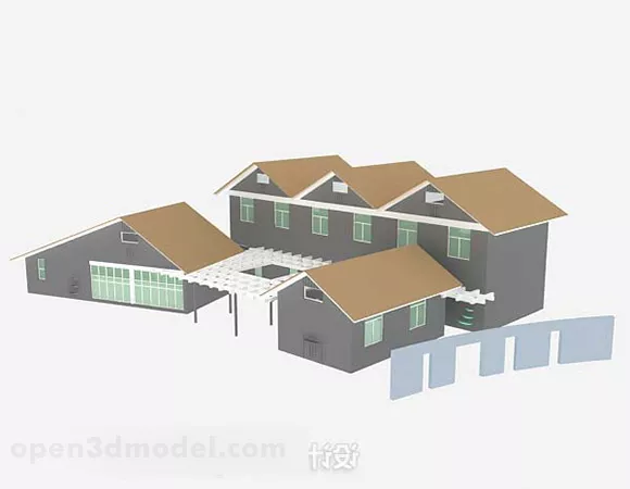 Peasant Cottage House 3d model