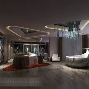 Modern Large Bathroom Interior 3d model