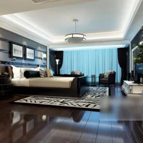 Modern Leisure Bedroom Interior 3d model