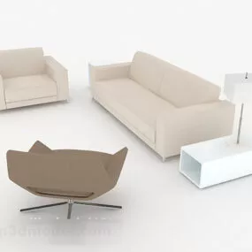 Modern Leisure Light Brown Sofa 3d model