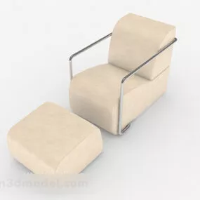 Modern Light Brown Minimalist Single Sofa 3d model