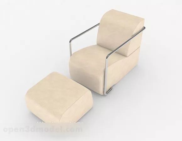 Modern Light Brown Minimalist Single Sofa 3d model Modern Light Brown Minimalist Single Sofa 3d model