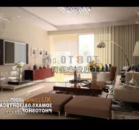 Home Modern Living Room Interior V2 3d model