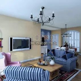 Modern Living Room Interior V31 3d model