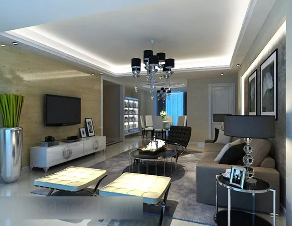 Modern Living Room Tv Cabinet Interior 3d model Modern Living Room Tv Cabinet Interior 3d model