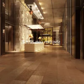 Modern Living Room Aisle Interior 3d model