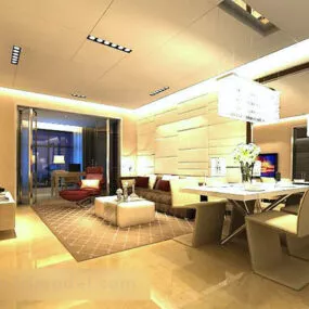 Modern Living Room As A Whole Interior 3d model