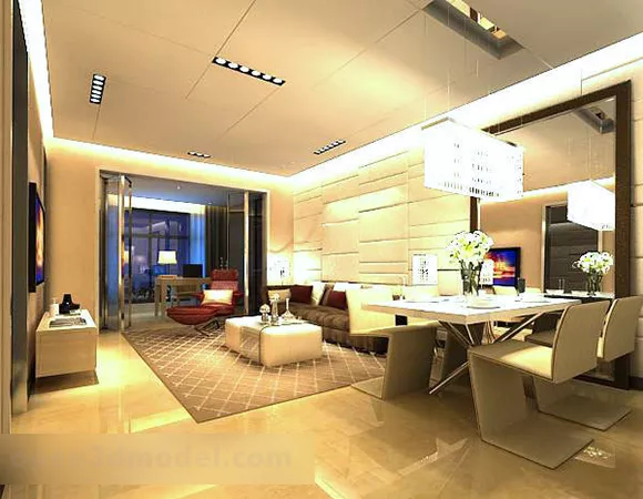 Modern Living Room As A Whole Interior 3d model Modern Living Room As A Whole Interior 3d model