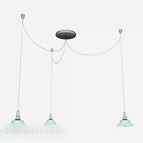 Modern Living Room Green Chandelier 3d model