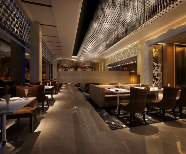 Modern Luxury Restaurant Design Interior 3d model Modern Luxury Restaurant Design Interior 3d model