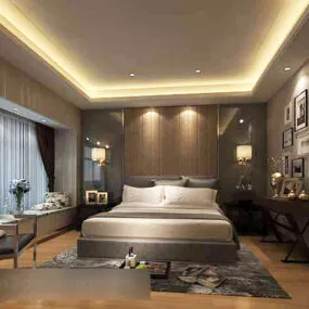 Modern Minimalist Bedroom Interior 3d model